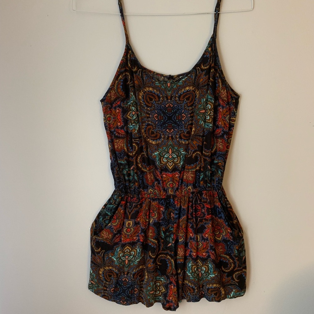 Paisley Romper with Pockets
